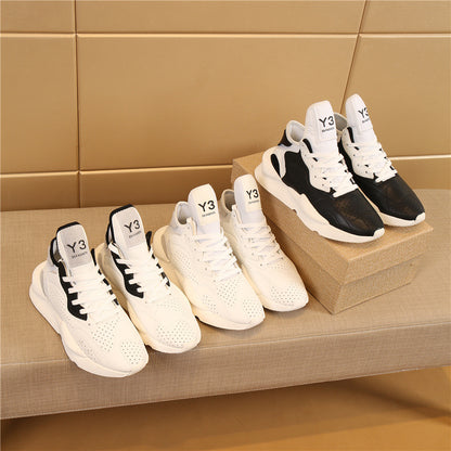 Fashionable casual leather running sneakers for men