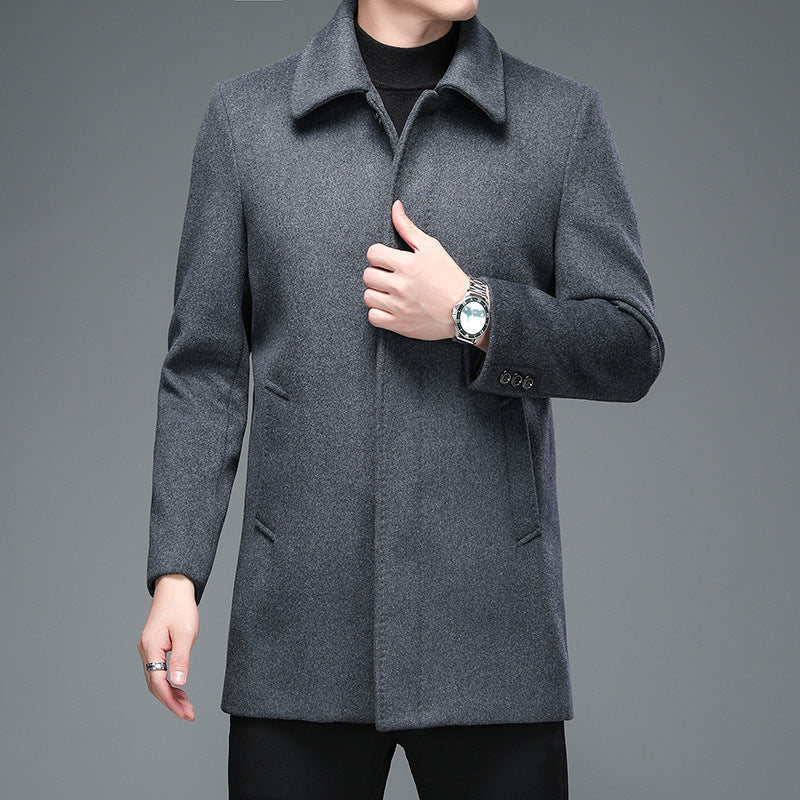 Trenchcoat Mittellange Langarm-Revers-Freizeitjacke im koreanischen Stil