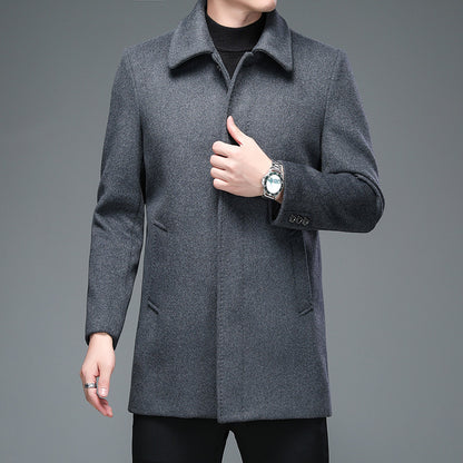 Trench coat mid-length long-sleeved lapel casual jacket in Korean style