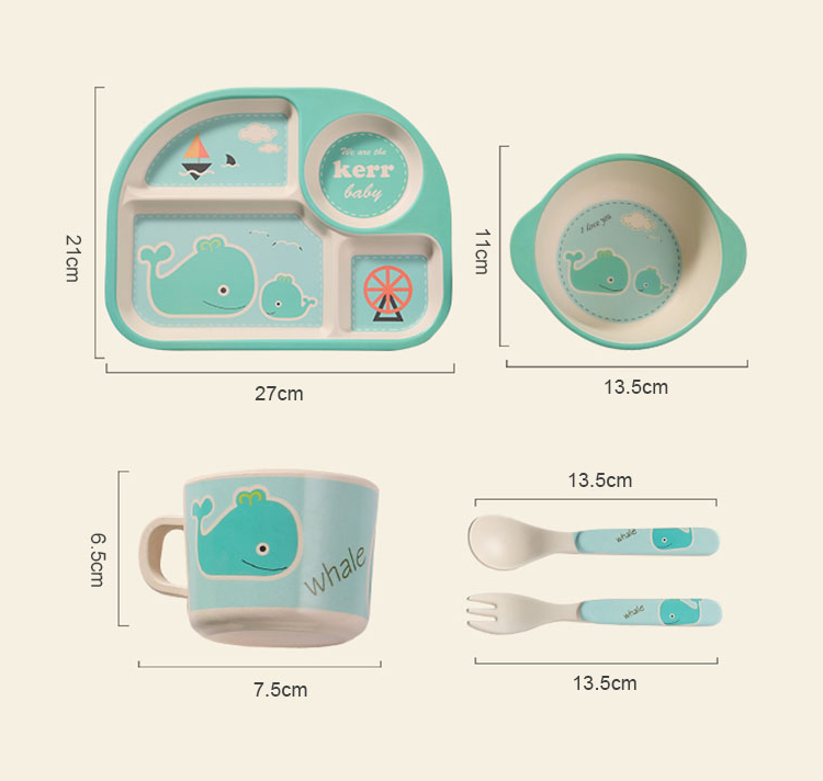 Children's tableware made of bamboo fibre