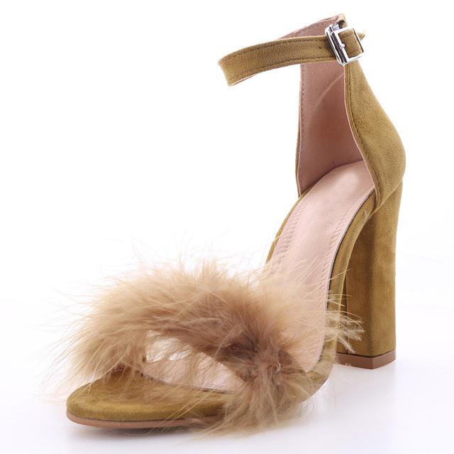 Fur suede toe pumps