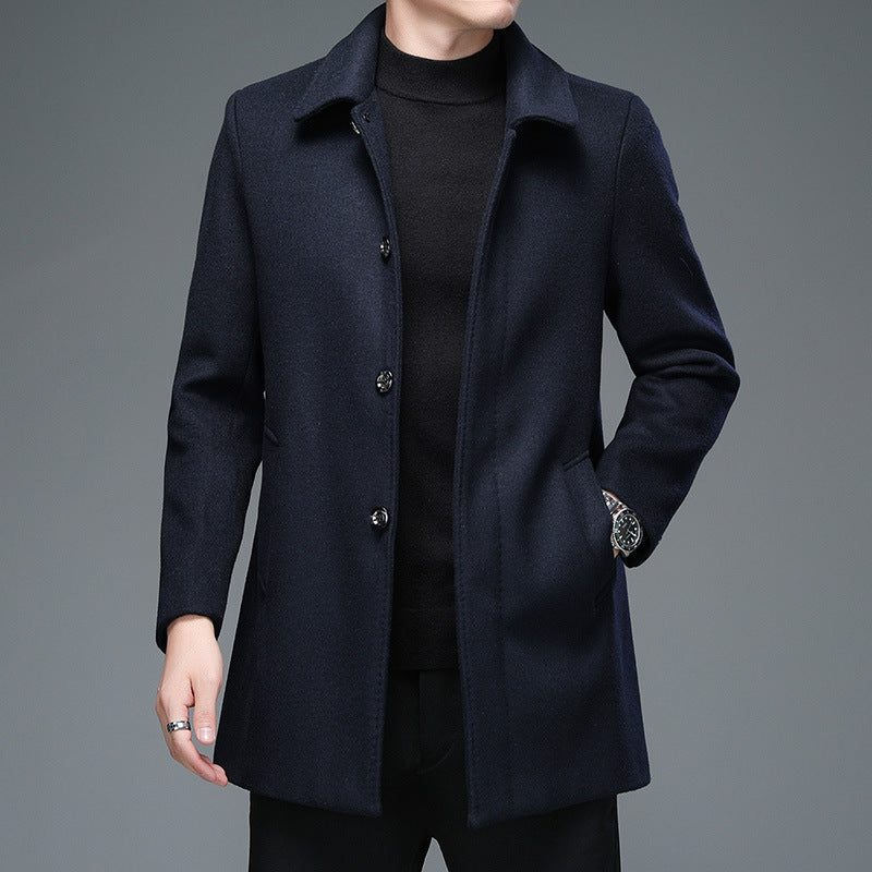 Trenchcoat Mittellange Langarm-Revers-Freizeitjacke im koreanischen Stil