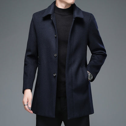 Trench coat mid-length long-sleeved lapel casual jacket in Korean style