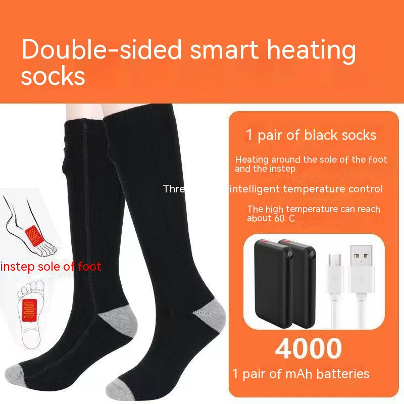 Men's and women's thermal socks with USB thermostat and electric heating