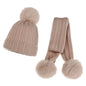 Baby Hut Schal Set Winter Nette Pompon Dicke Warme Gestrickte Beanie Schals Für Junge Mädchen Kinder Hüte Einfarbig Jungen mädchen Motorhaube