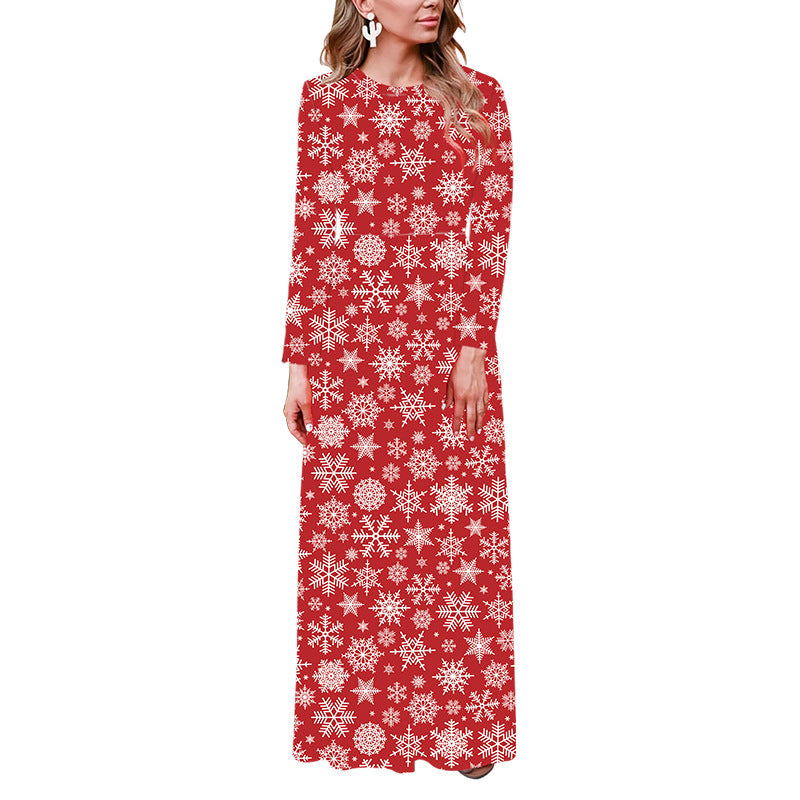 Christmas printed women's dress