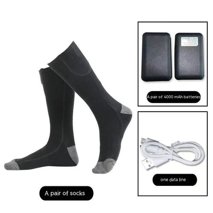 Men's and women's thermal socks with USB thermostat and electric heating