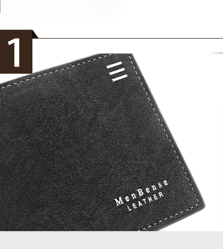 New personalized short men's wallet fashionable screen printing frosted clutch wallet