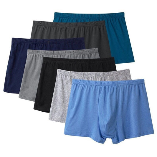 Men's Mid Waist Boxer Shorts Cotton Shorts for Middle and Elderly People