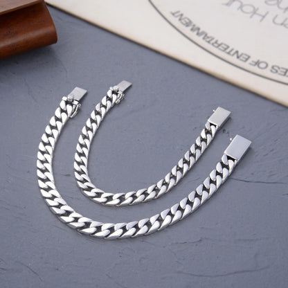 S925 silver shiny personalized bracelet for men and women in the same simple style