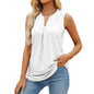 Women's solid color hole V-neck slim vest