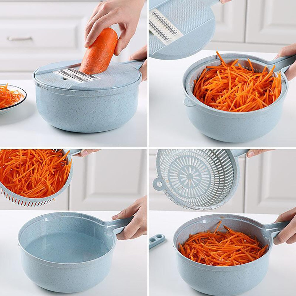 8 in 1 Mandoline Slicer Vegetable Cutter Potato Peeler Carrot Onion Grater with Strainer Vegetable Cutter Kitchen Accessories