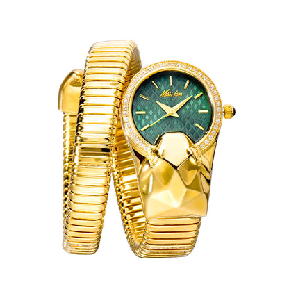 Diamond-studded snake watch in fashion trend for women