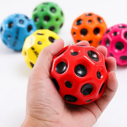 Hole ball soft bouncy ball anti-fall moon shape porous bouncy ball children's toy for indoor and outdoor ergonomic design