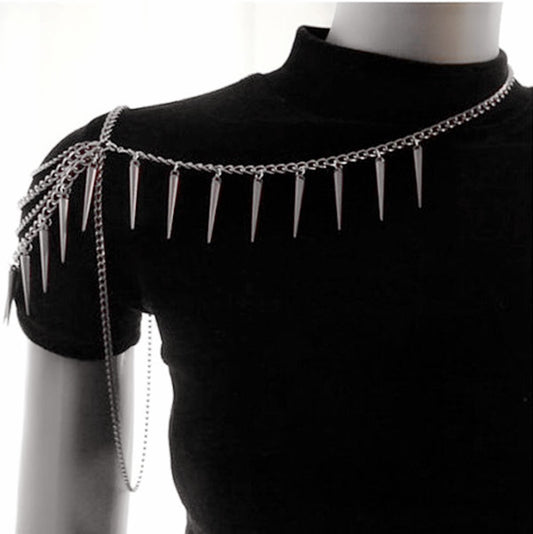 Fashion Woman Punk Rivet Metal BODY Chain Jewelry