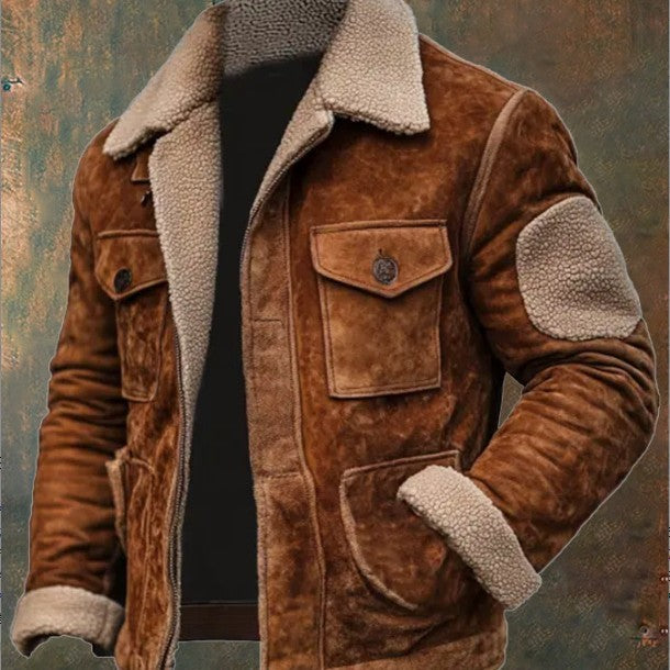 Herren Mantel Top Lambs wolle Revers Jacke mit Reiß verschluss