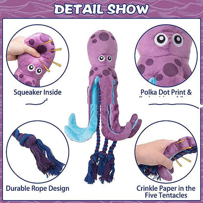 Sounding Plush Octopus Cleaning Jaw Toy