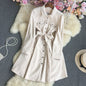 Women's fashion temperament long sleeve shirt dress