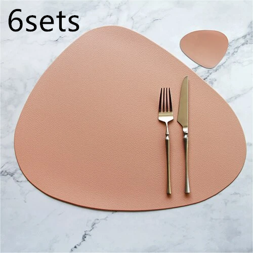 Placemat Heat Insulation PU Leather Coaster Bowl Kitchen Non-Slip