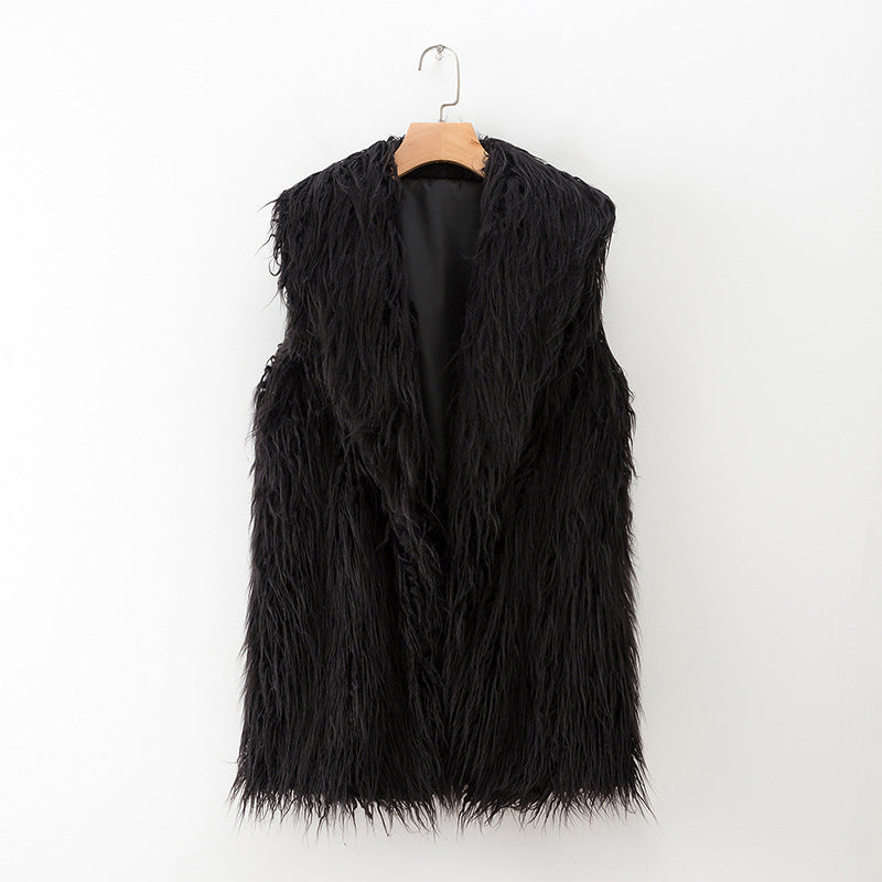 Faux fur effect vest