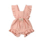 Baby dress with lotus leaf lace sleeves and bow