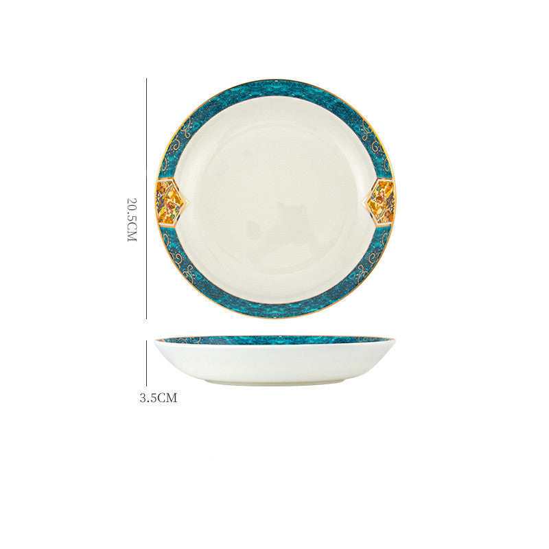 Dinner plate ceramic steak plate woven porcelain