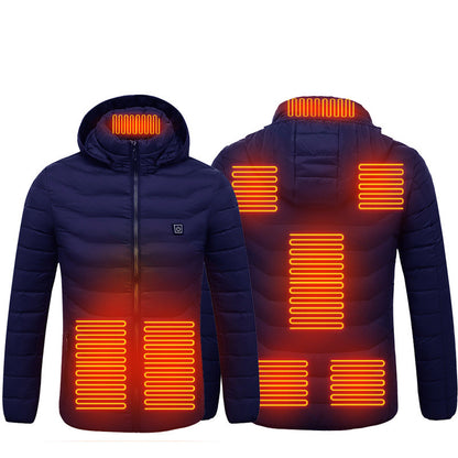 New Heated Jacket Coat USB Electric Jacket Cotton Coat Heating Thermal Clothing Heating Vest Men's Clothing Winter