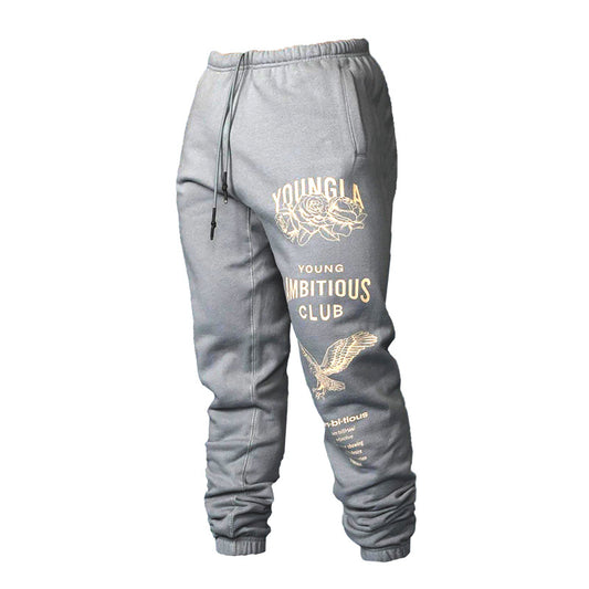 Thick ankle-tied sports pants for men