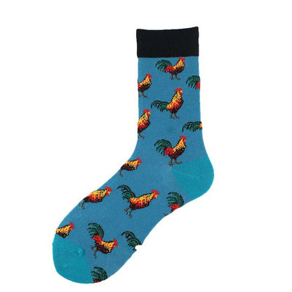 Jacquard-Röhrensocken Cartoon-Fuchs-Pinguin