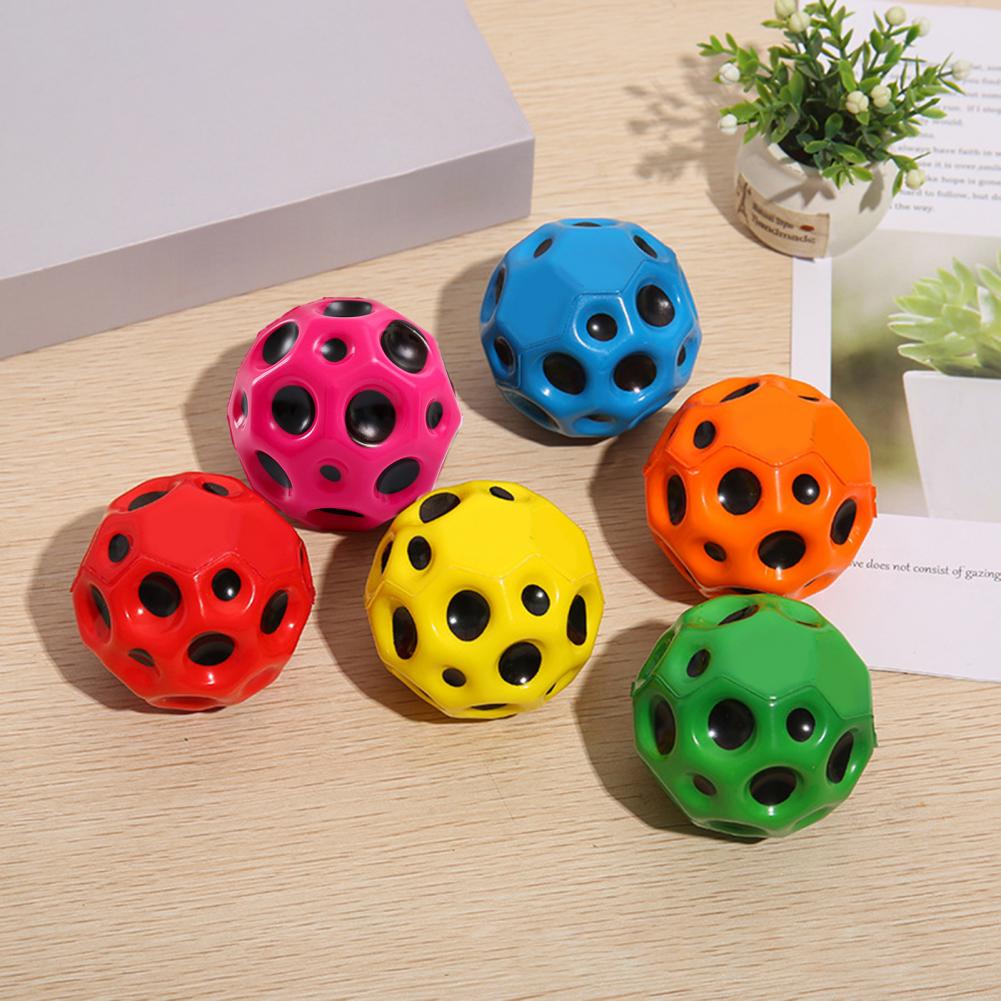 Hole ball soft bouncy ball anti-fall moon shape porous bouncy ball children's toy for indoor and outdoor ergonomic design