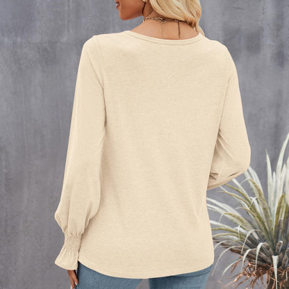 Women's V-neck long sleeve t-shirt