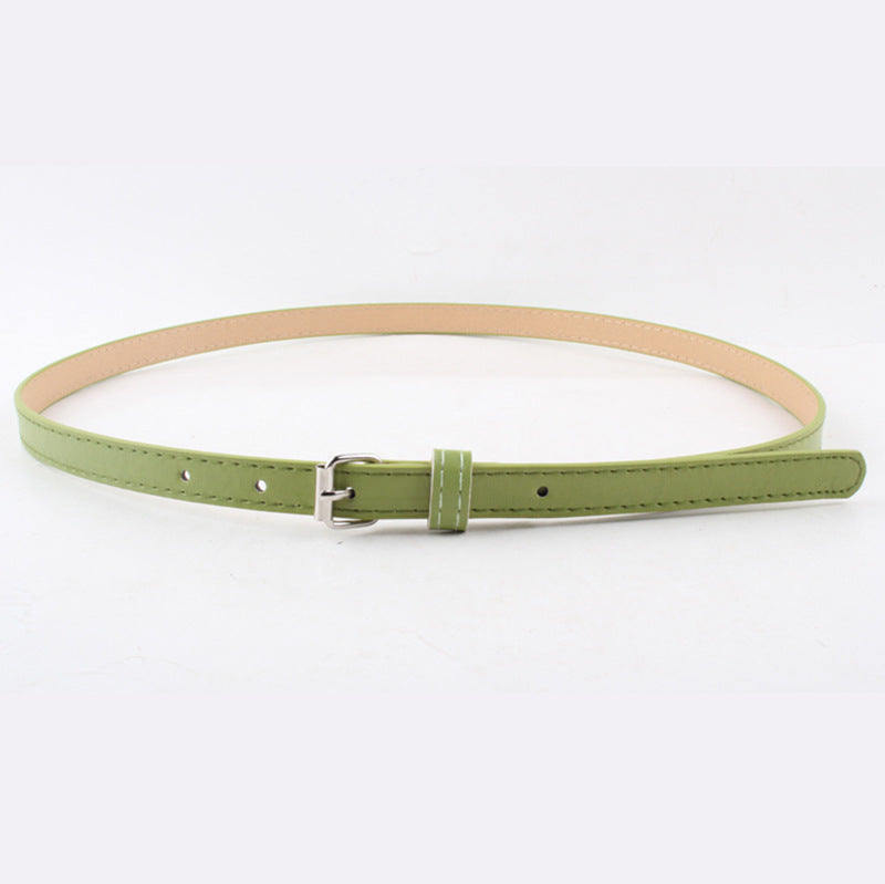Thin belt fashionable belt small steel buckle