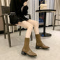 British style mid-calf square toe martin boots for women