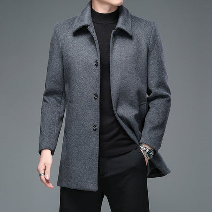 Trench coat mid-length long-sleeved lapel casual jacket in Korean style