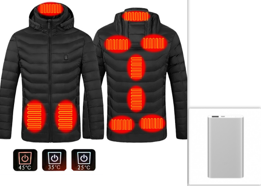 Neue Beheizte Jacke Mantel USB Elektrische Jacke Baumwolle Mantel Heizung Thermische Kleidung Heizung Weste männer Kleidung Winter