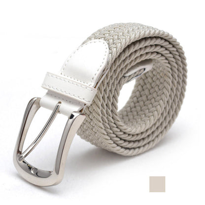 Unisex braided elastic belt stretch belt canvas belt student belt