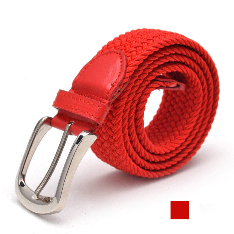 Unisex braided elastic belt stretch belt canvas belt student belt