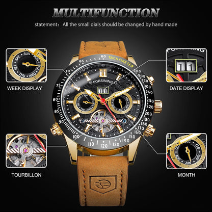 Stylish and versatile automatic mechanical men's watch waterproof