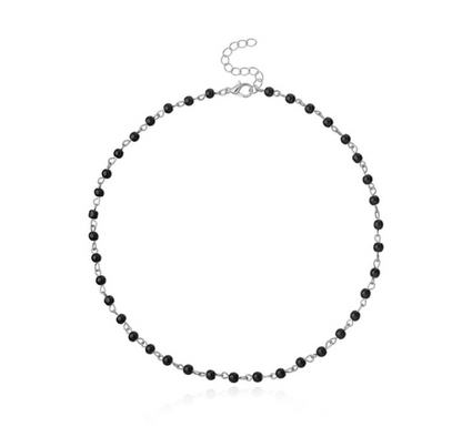 Fashion jewelry woman simple black white pearl necklace handmade choker necklace