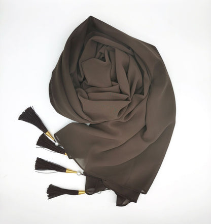 Hijab With Tassel At Four Corners