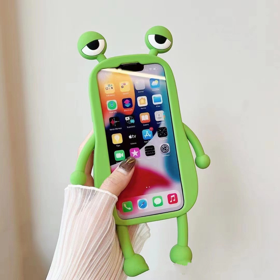 Funny Silicone 3D Frog Phone Case for IPhone 14 13 11 12 Pro Max XS XR X 7 8 Plus SE Cartoon Cute Shockproof Bumper Cover