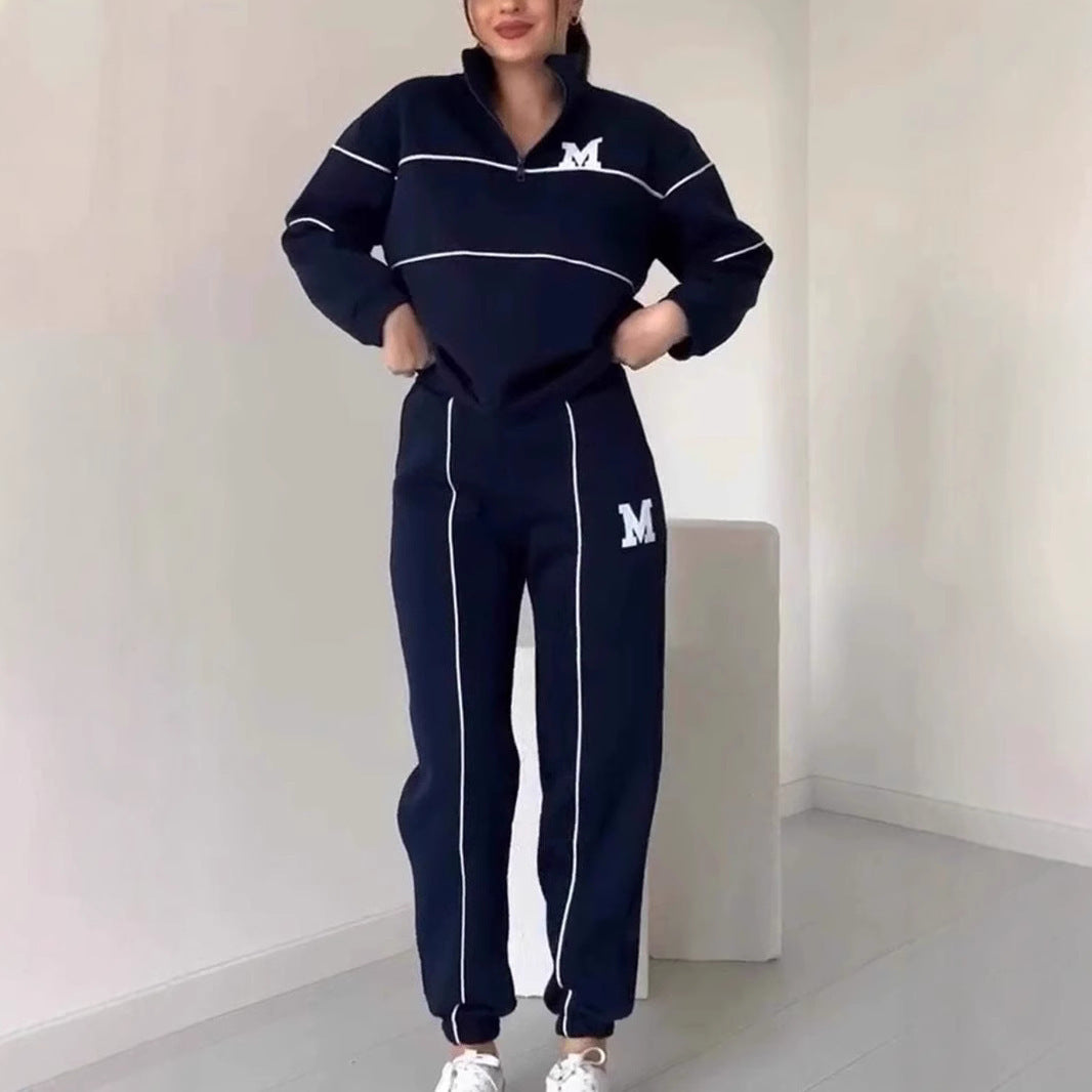 Zweiteilige Damen-Outfits, Lounge-Pullover ohne Kapuze, Sweatshirt, Sweatsuit-Sets, Sweatshirt, Baggy, modische Jogginghose mit Taschen