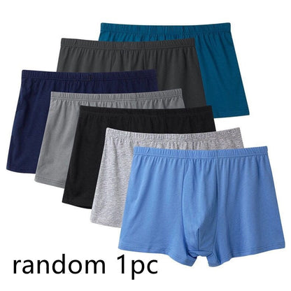 Men's Mid Waist Boxer Shorts Cotton Shorts for Middle and Elderly People