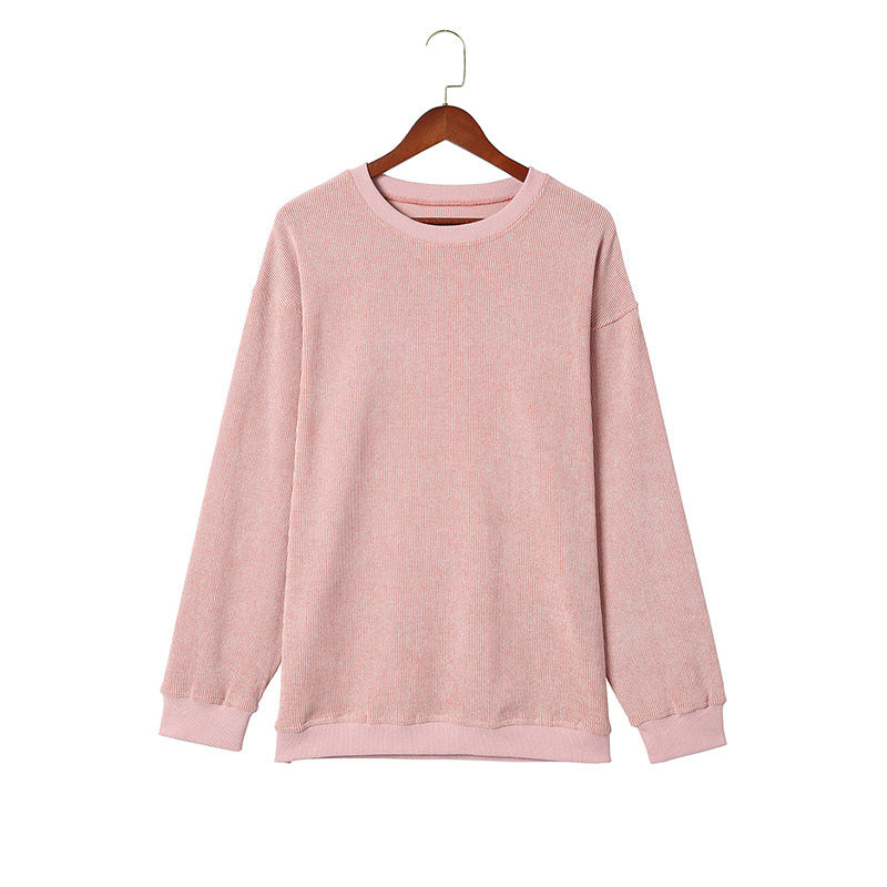 Oversized solid color sweater thread European and American casual style