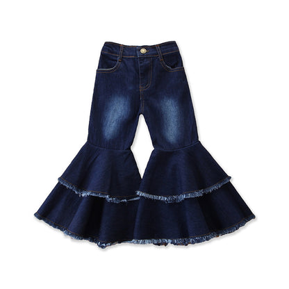 Wide leg jeans for girls and children flared trousers