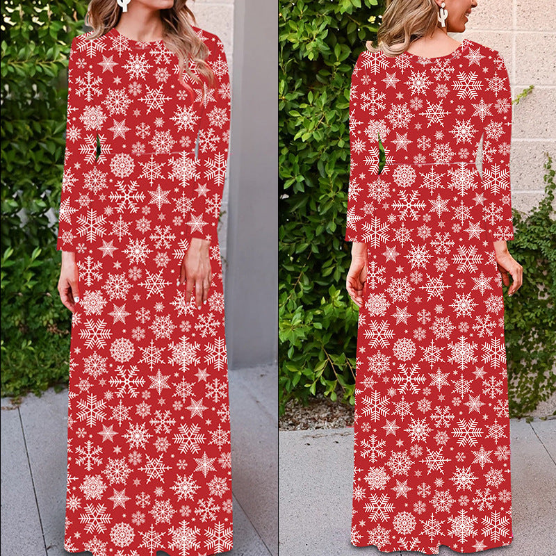 Christmas printed women's dress