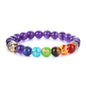 Natural Lava Stone Bracelet with 7 Colors Amethyst Tiger Eye