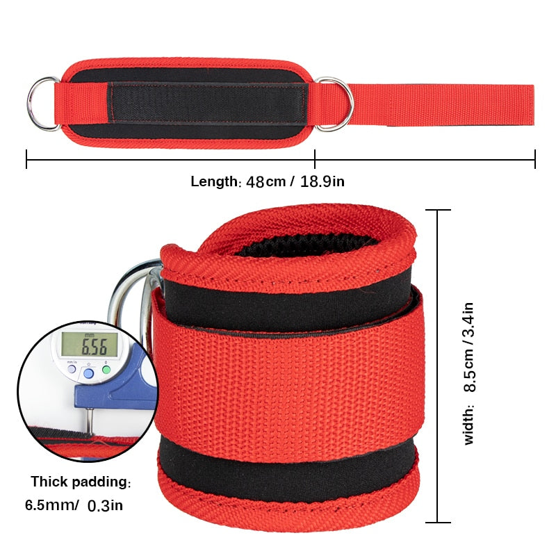 Cable Ankle Straps For Cable Machines Leg Exercises Double D-Ring