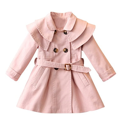 Spring Autumn Girls Windbreaker Coat Jackets Baby Kids Flower Embroidery Hooded Outwear