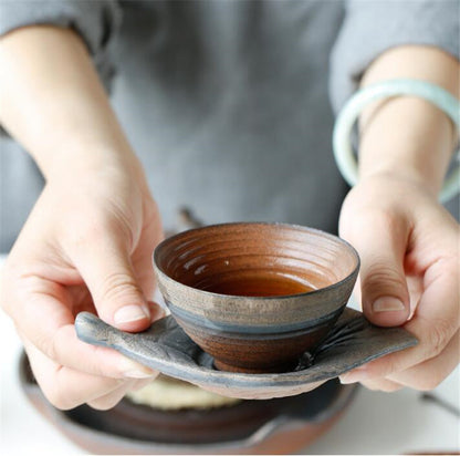 Vintage handmade ceramic teacup Japanese Style Retro Tea Cup stoneware tea set Home tea bowl Master Cup